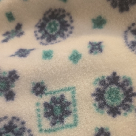Cabin Creek Winter Floral Fleece in Blue and Green - Picture 15 of 15